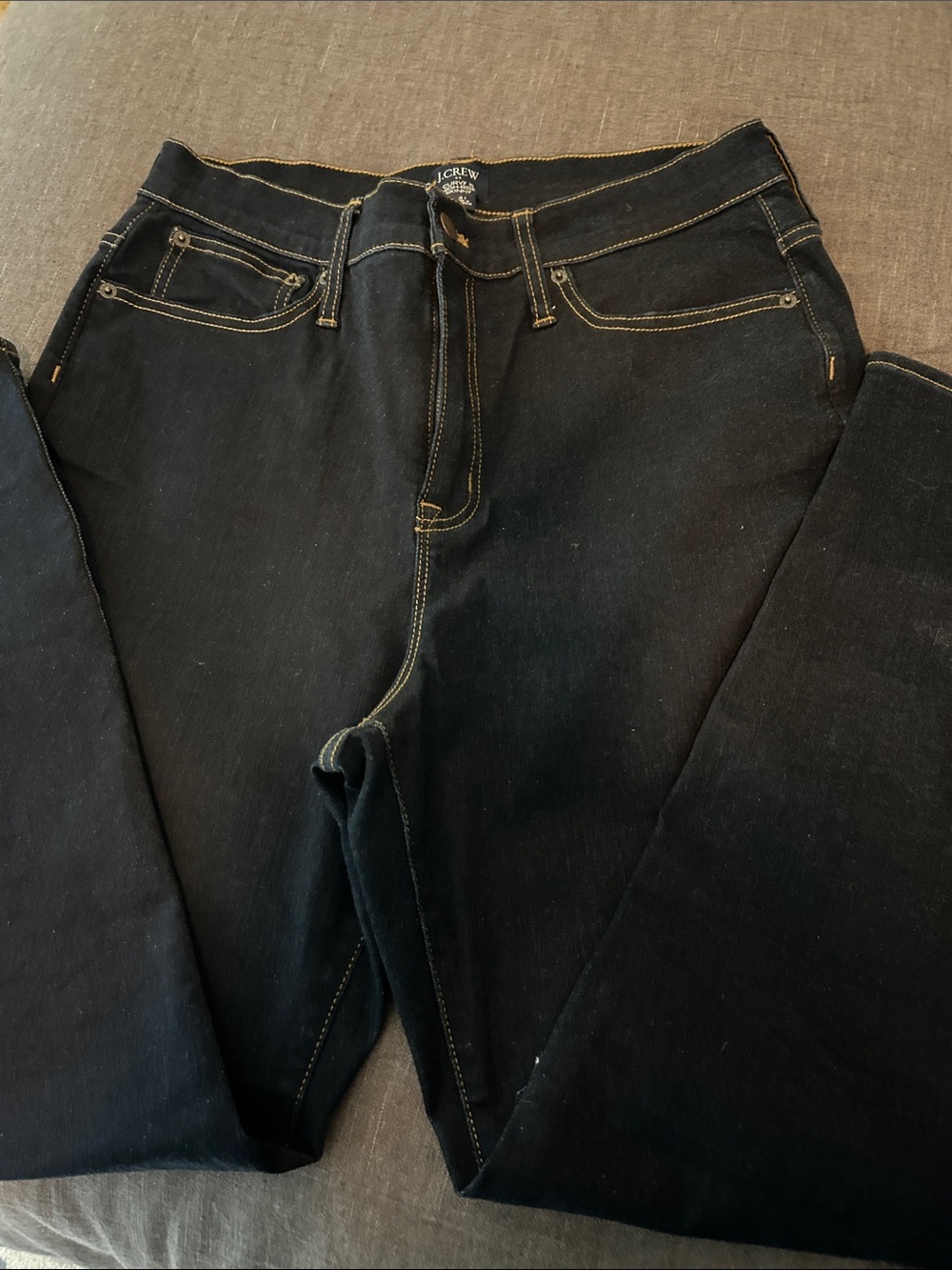 J. Crew Dark-wash Skinny Jeans with Contrast Stitching
